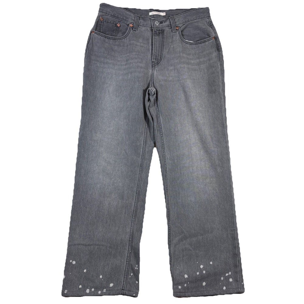 Levi's Low Pro Straight Distressed  Gray Denim Jeans Women's Size‎ 31 Baggy